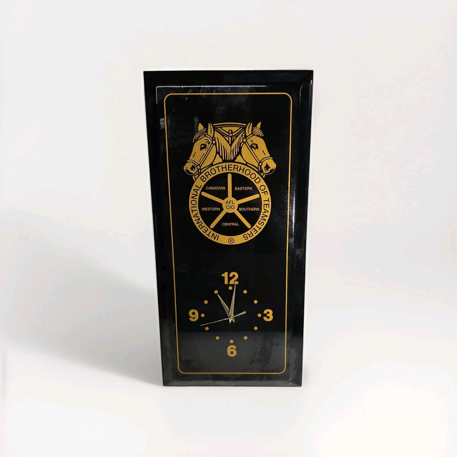 Vint Brotherhood of Teamsters Wall Clock Black Gold 23