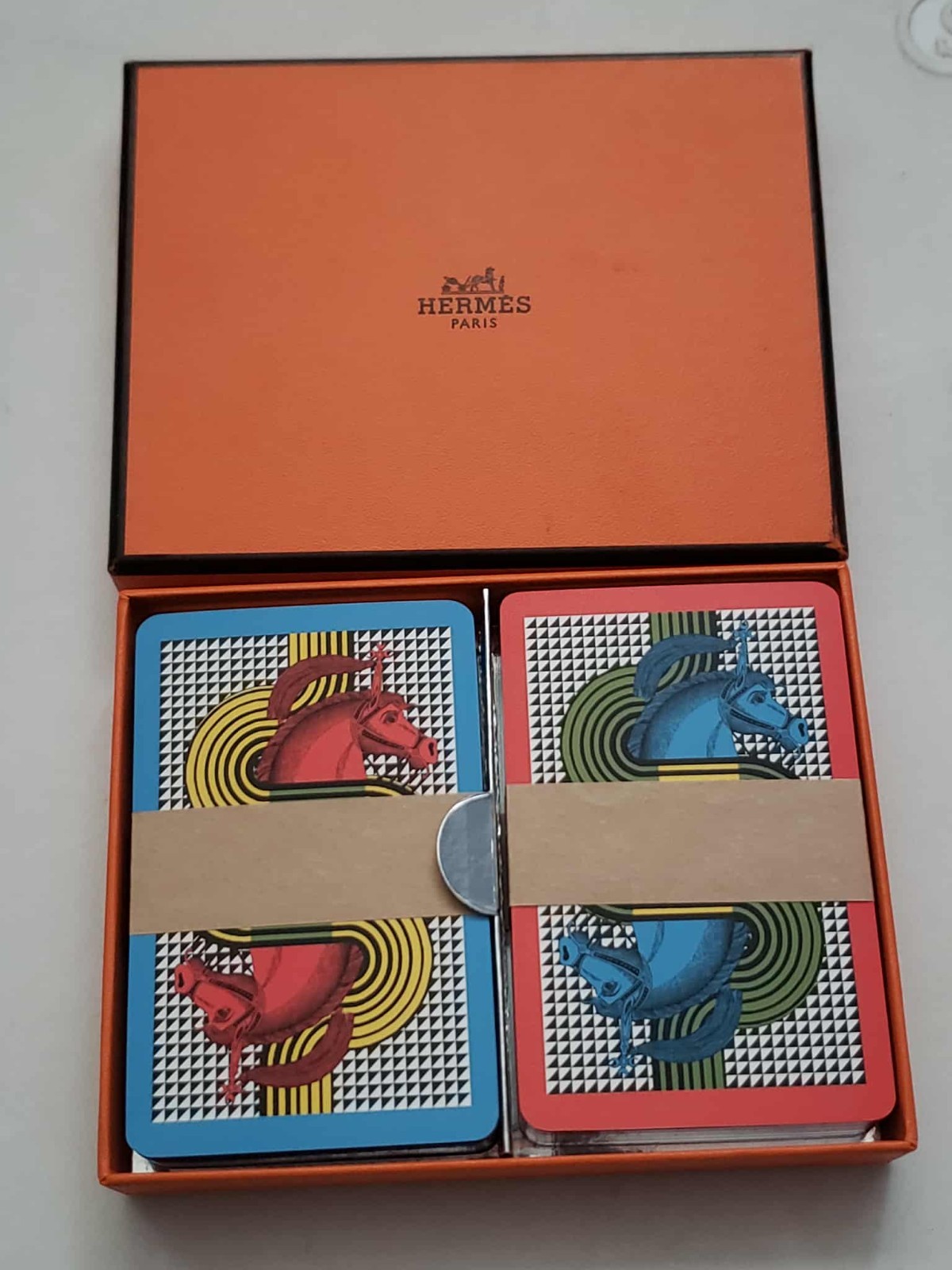 Unused HERMES Playing Cards 2 Decks France Horse
