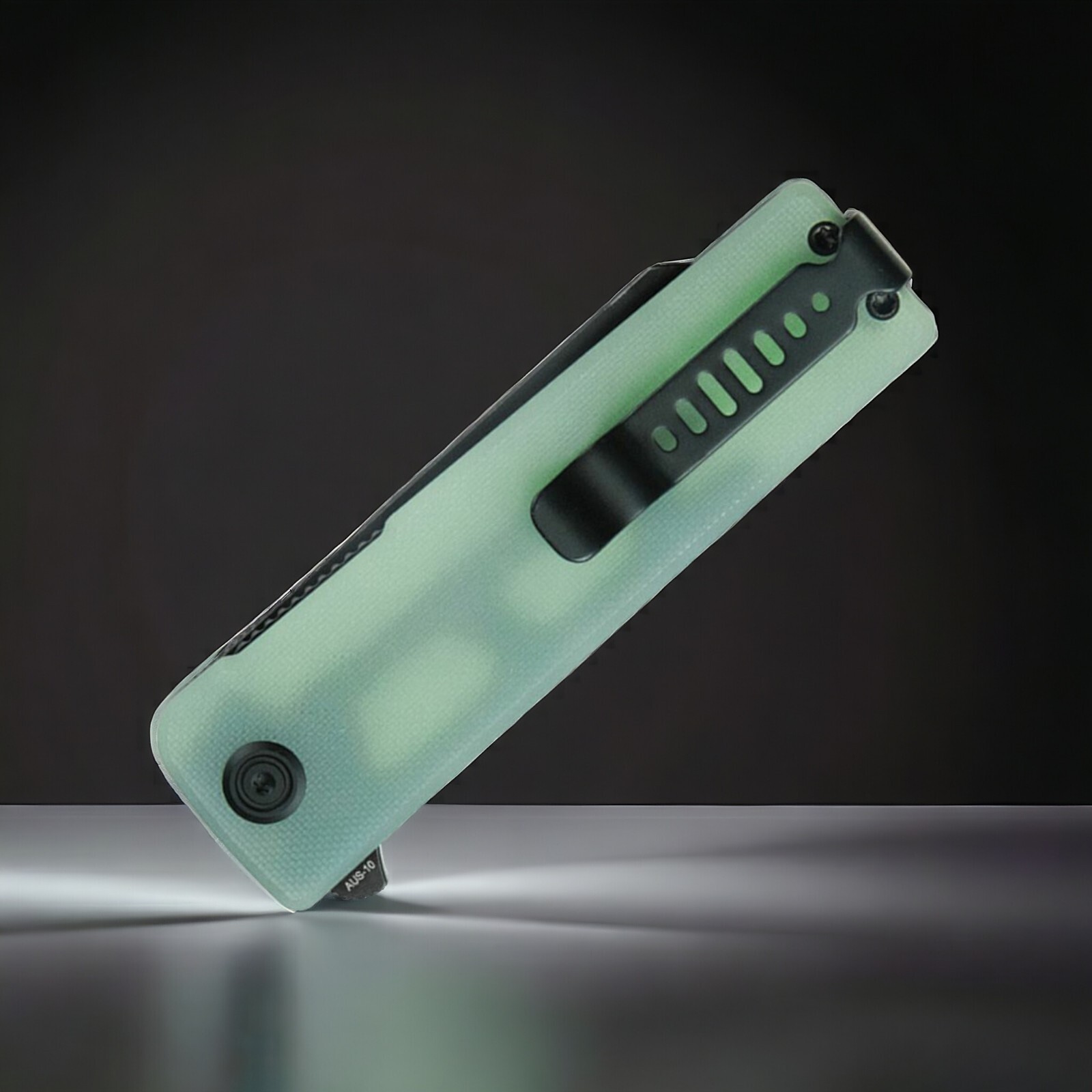 Kubey Pocket Knife Sailor Tactical Liner Lock Jade G10 Handle AUS-10A Blade NIB