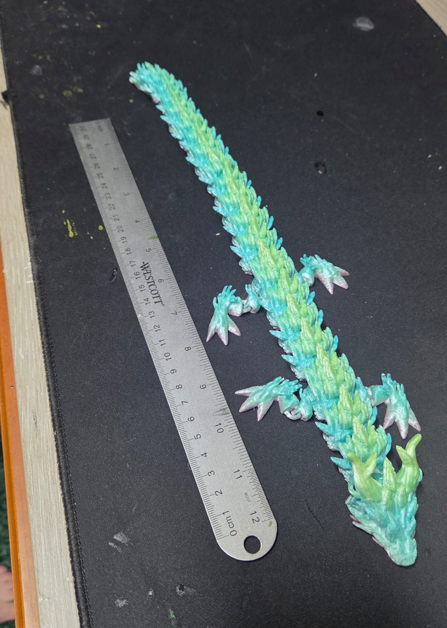 Blue & Green Dragon Figurine Statue - Fantasy Genre Dragon Theme Decor
