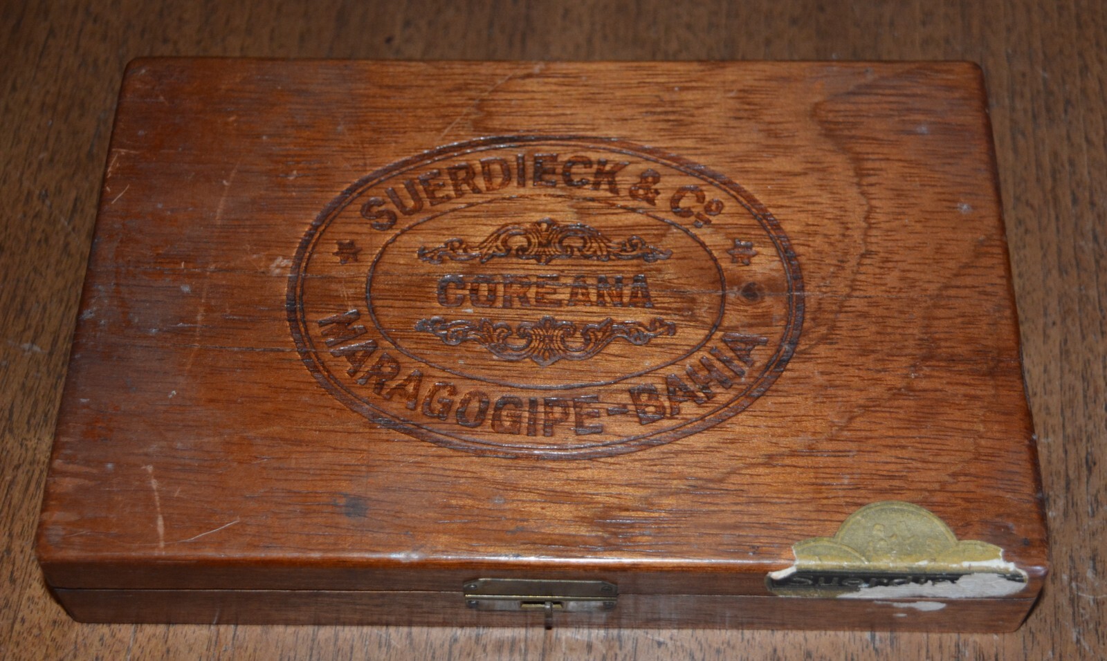 VTG 1941 Wood Cigar Box SUERDIECKI Co. MARAGOGIPE-HABIA COREANA