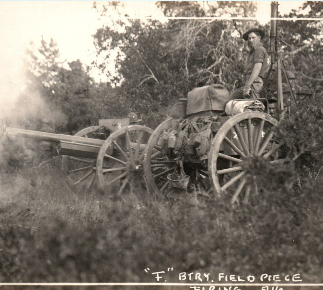 WWI Army Field Artillery Machine Gun Photograph