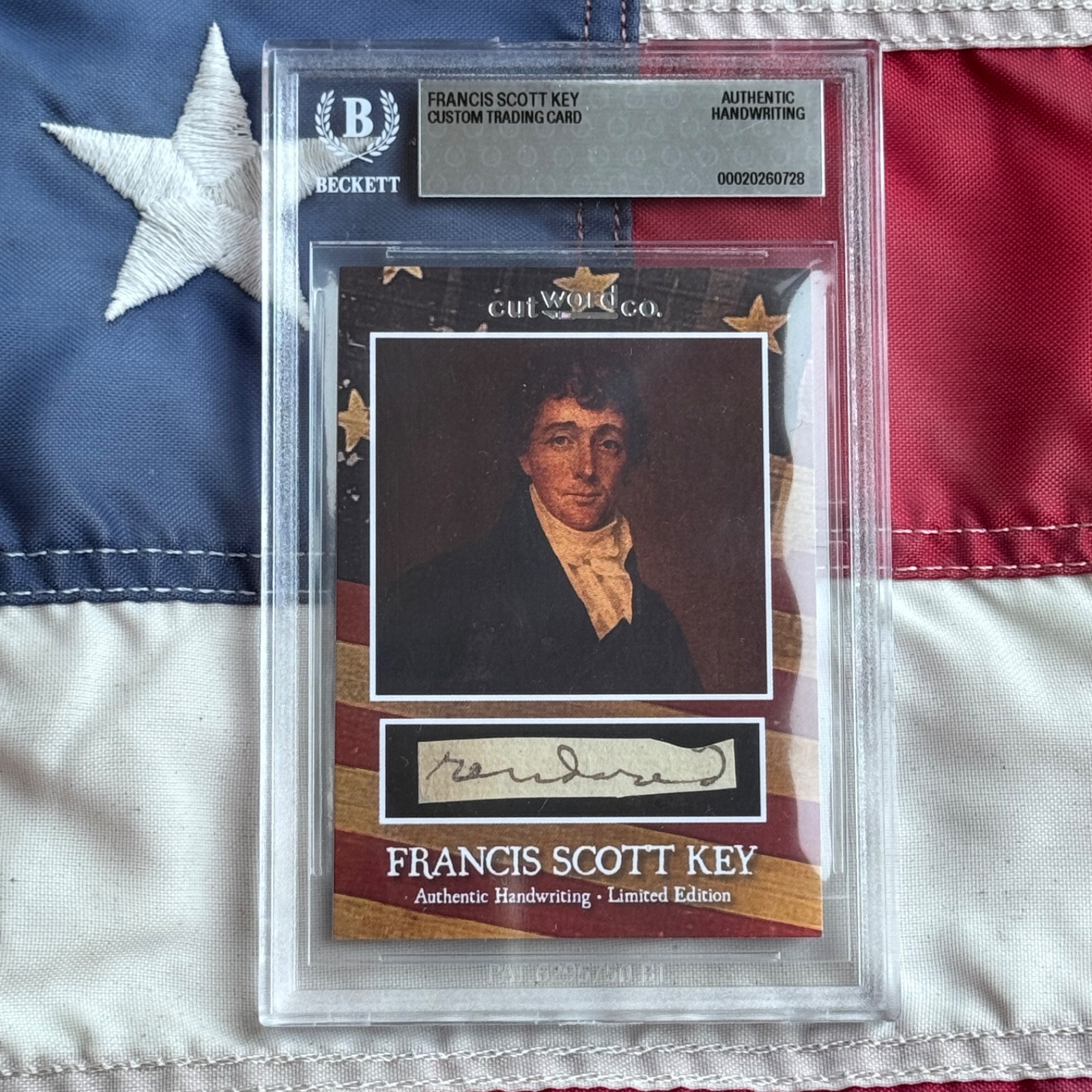 Francis Scott Key Handwritten Word Cut from Autograph Letter Signed Beckett BAS