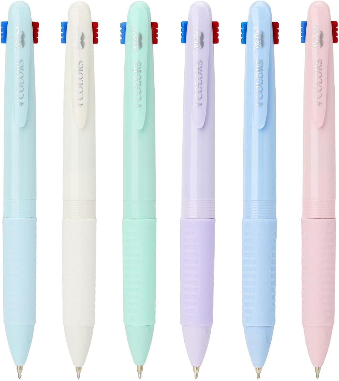 Mr. Pen- Multicolor Ballpoint Pen, 4-in-1, 6 Pack, Colorful Ink, 0.5mm