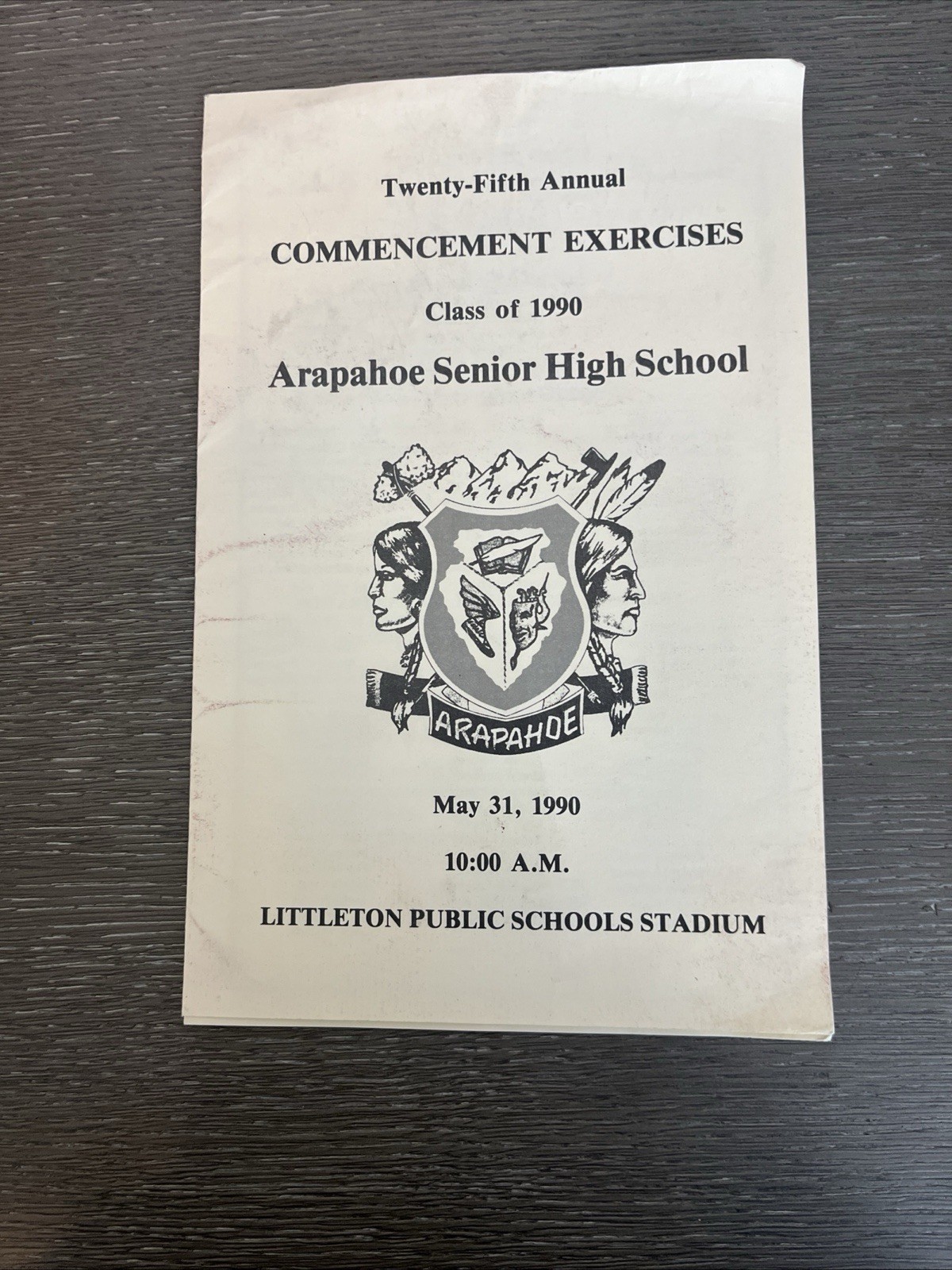 1990 Arapahoe High School Commencement Program Littleton Colorado Graduation