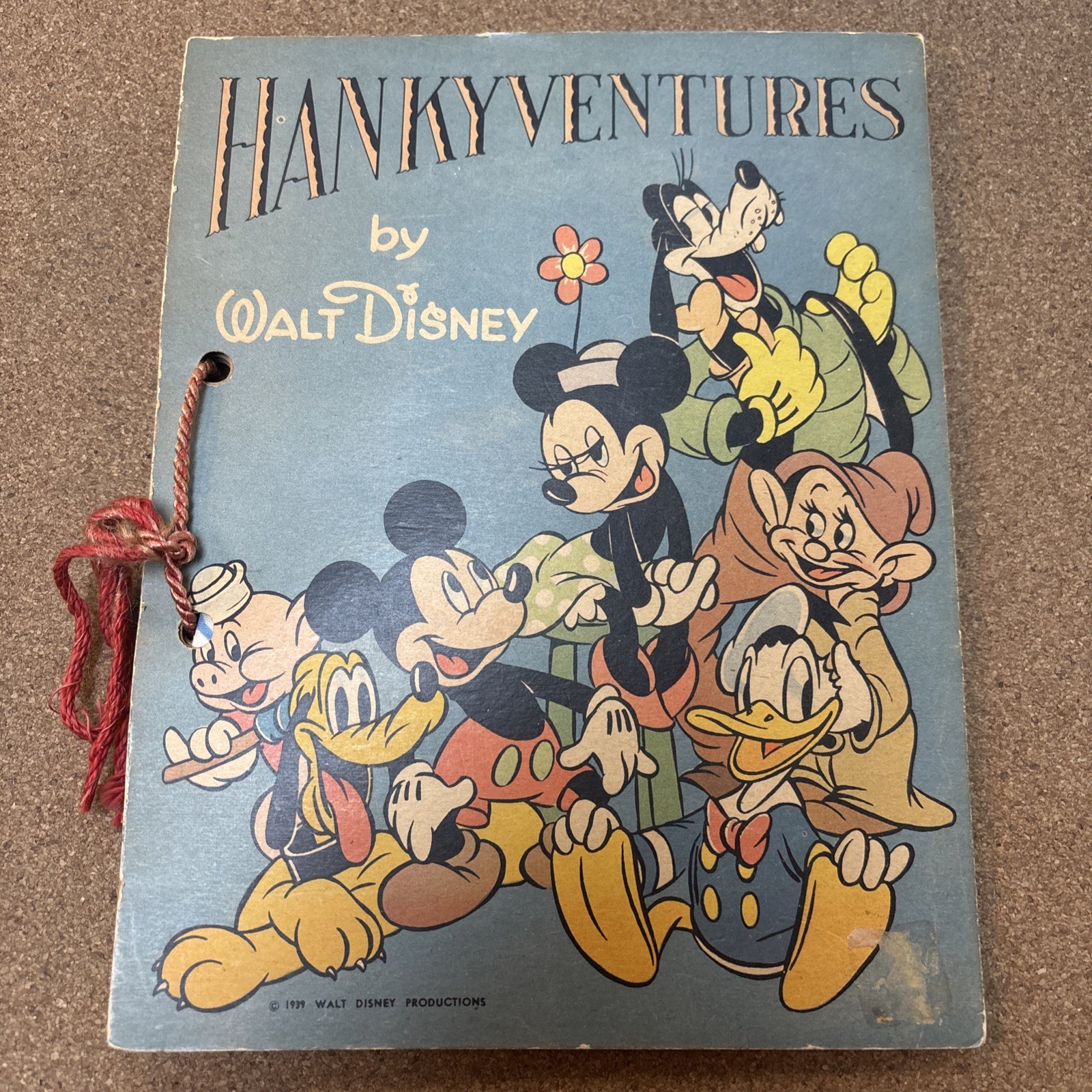 Walt Disney Hankyventures-includes ALL hankies - Nice condition 1939 RARE