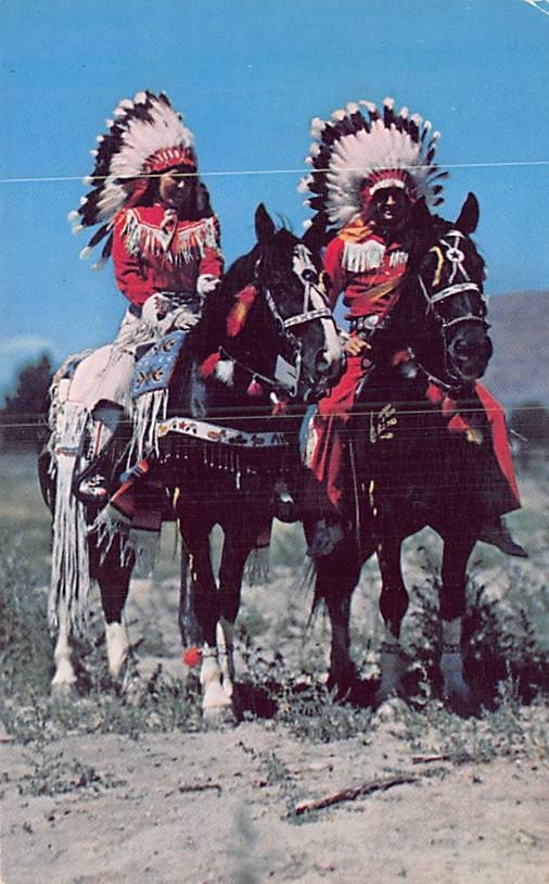 Postcard: First Americans in Full Dress, 1950's Postcard: First Americans in Full Dress, 1950's