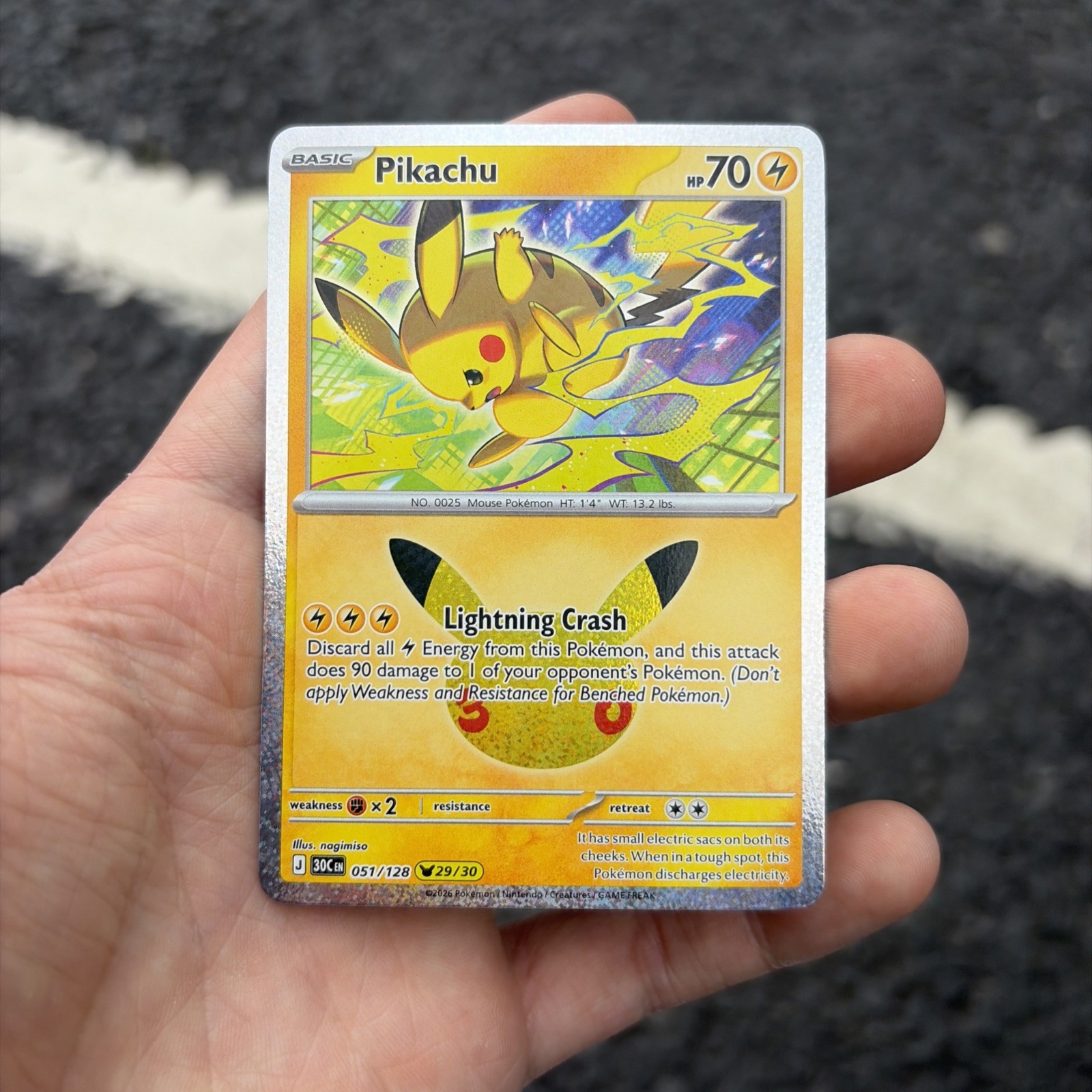 Pokémon - Pikachu 051/128 (29/30) - 30th Anniversary - Near Mint