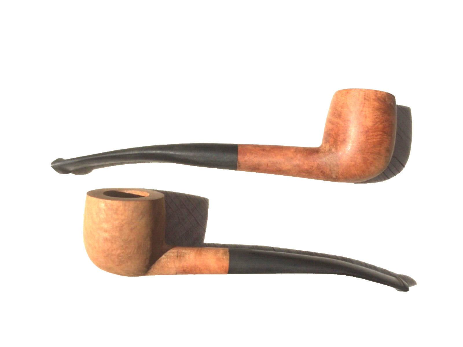 Unfinished small briar pipe duo