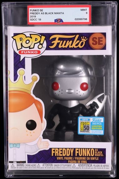 2019 Freddy Funko as Black Manta SDCC Exclusive Funko Pop PSA 9