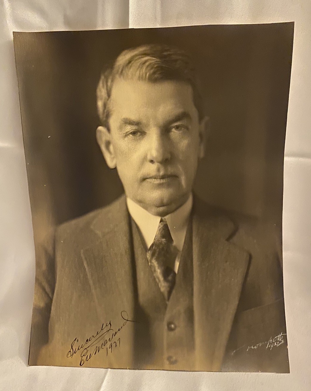 1927 Signed E. W Marland photo portrait Oklahoma Governor & Oil Baron Autograph 