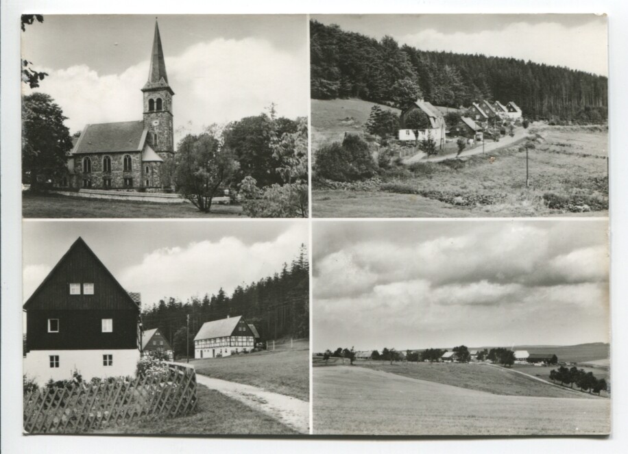 Ancient Ak Hermsdorf Erzgebirge Church Partial View 1986 27