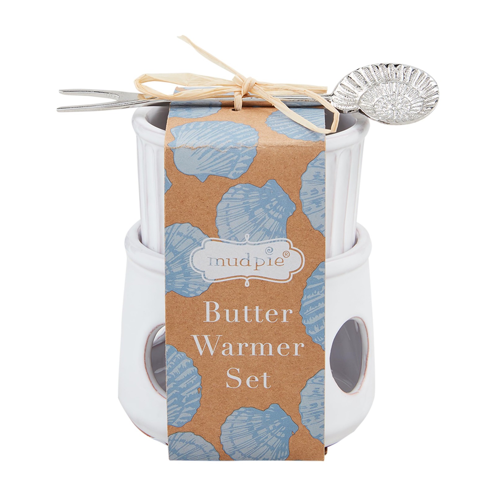 Mud Pie Butter Tidbit Warming Stand White 4 Inch Standard Functional Textured