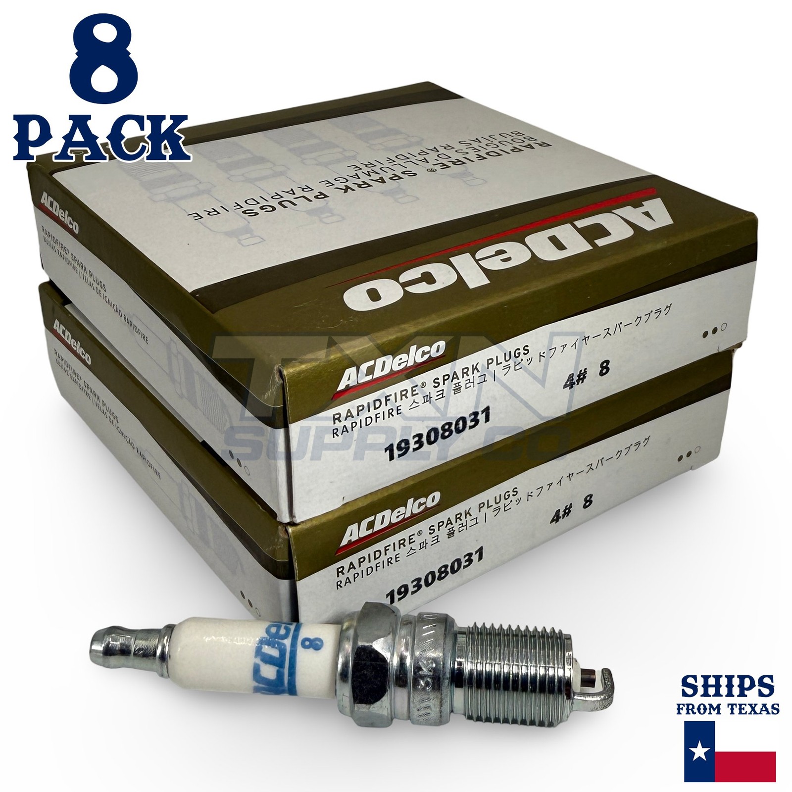 8 Pack GM ACDelco #8 RAPIDFIRE Platinum Spark Plugs