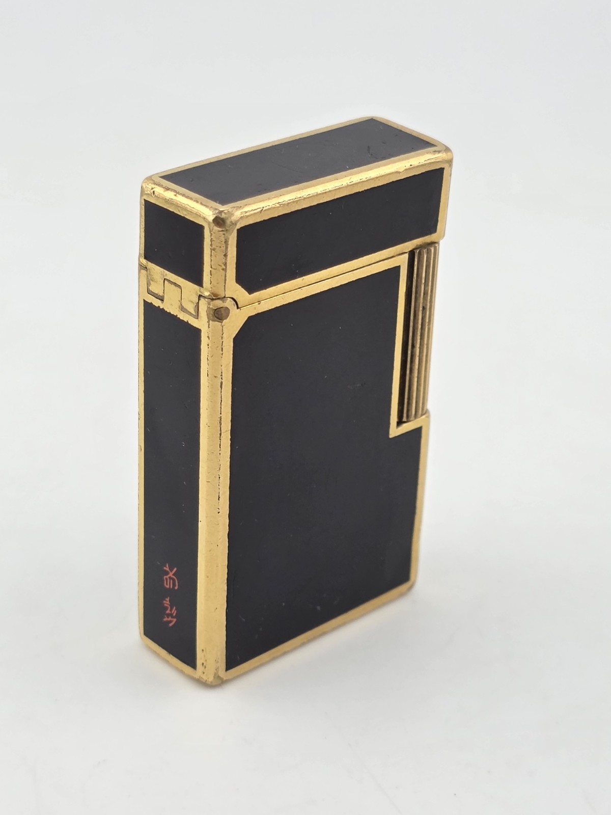 Vtg Authentic St Dupont Laque De Chine France Gold Plated Ligne 1 Lighter. Works