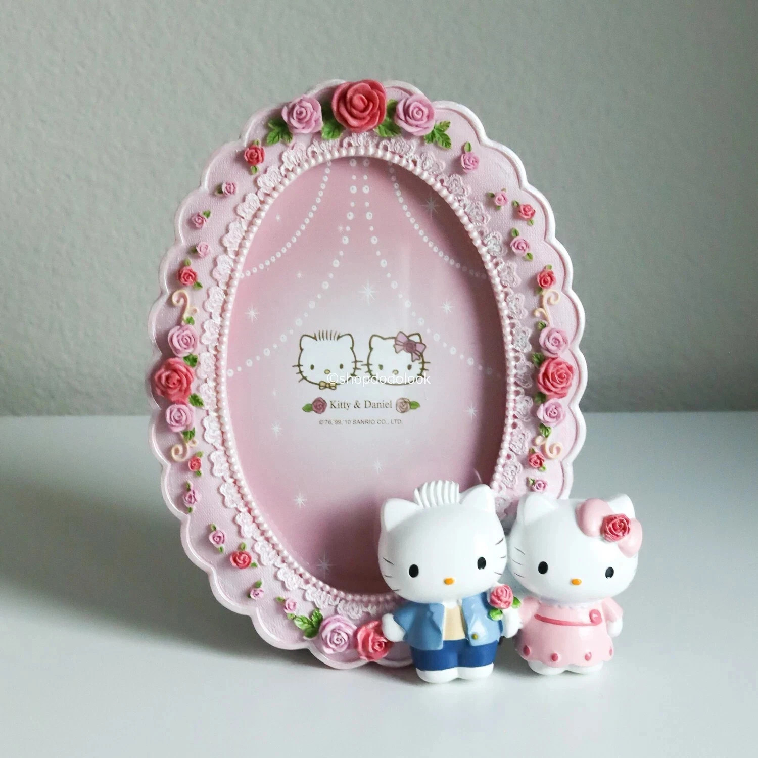 Vintage Sanrio Hello Kitty Dear Daniel Wedding Rose Photo Frame 9'Hx6.5