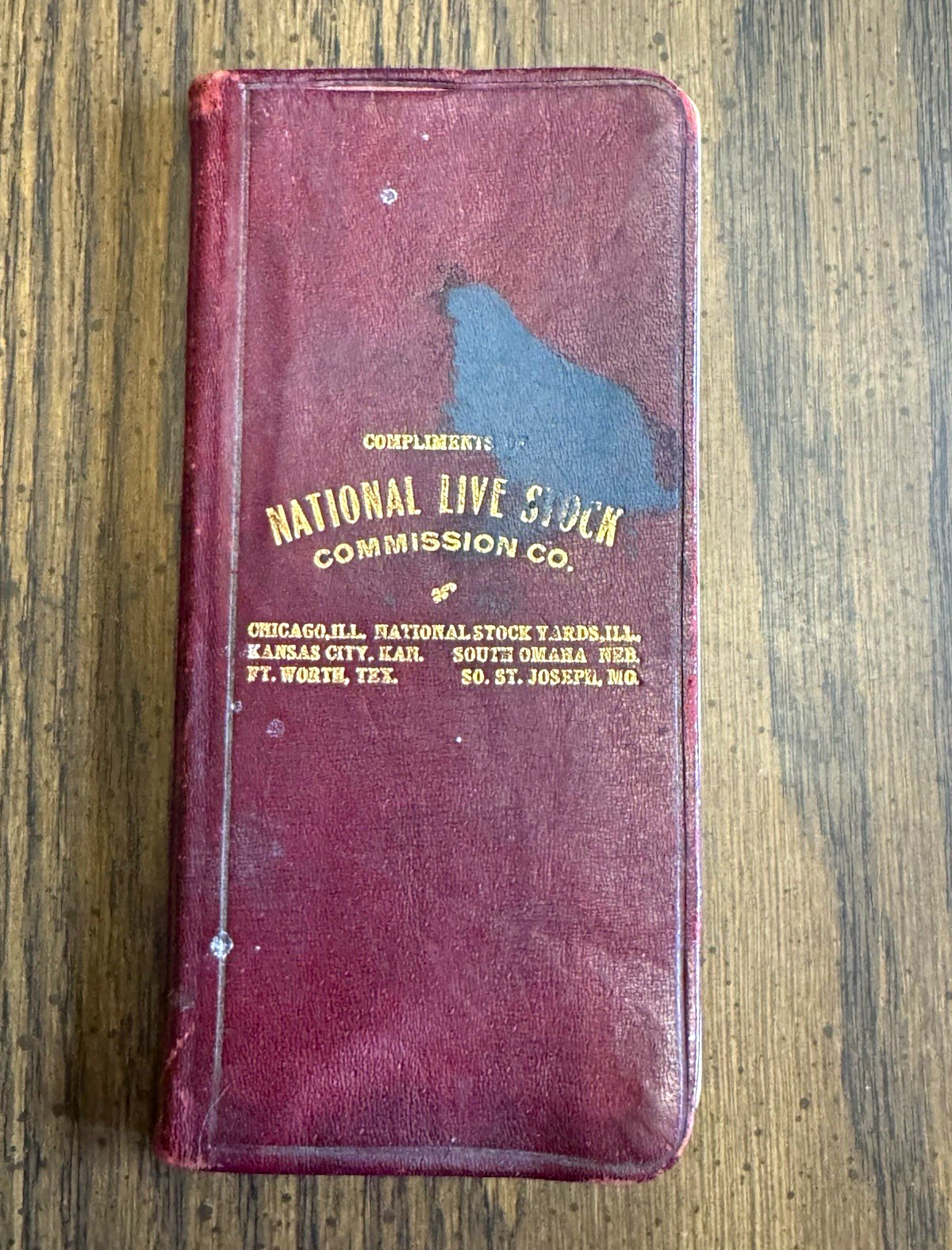 Antique 1907 1908 National Live Stock Commission Co Pocket Ledger Book