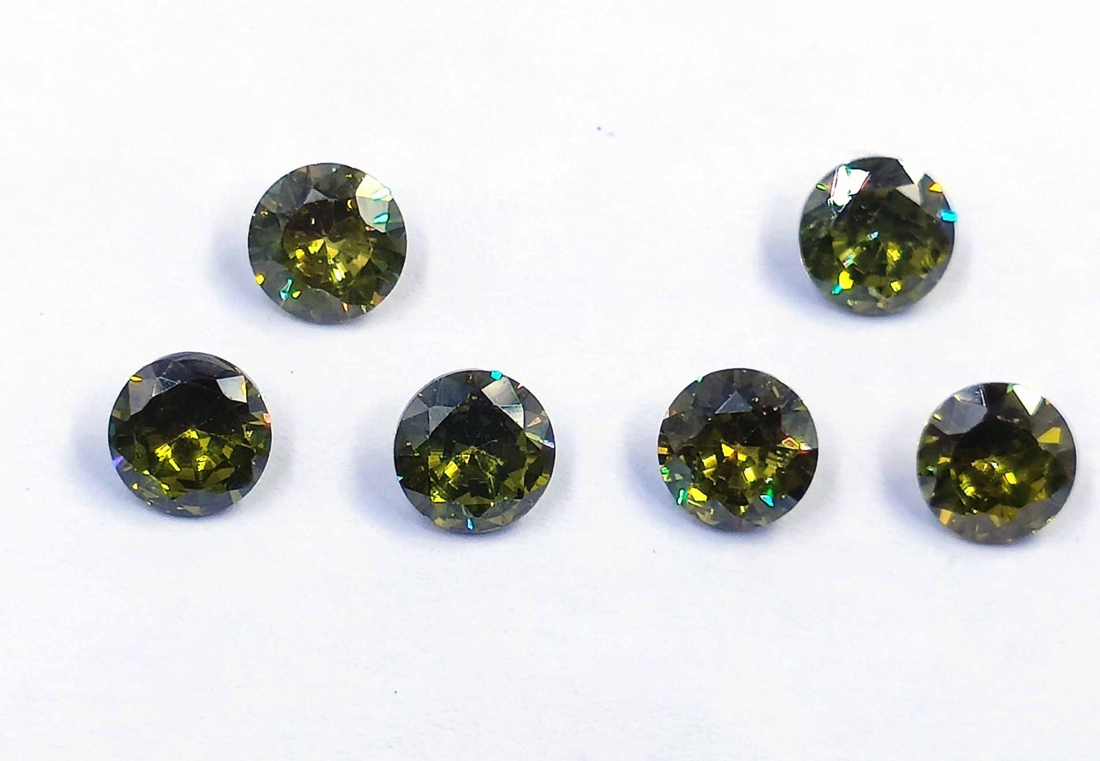6 PCS Natural Green Sapphire Round Cut 6 x 4 mm Lot Certified Loose Gems 6GHB