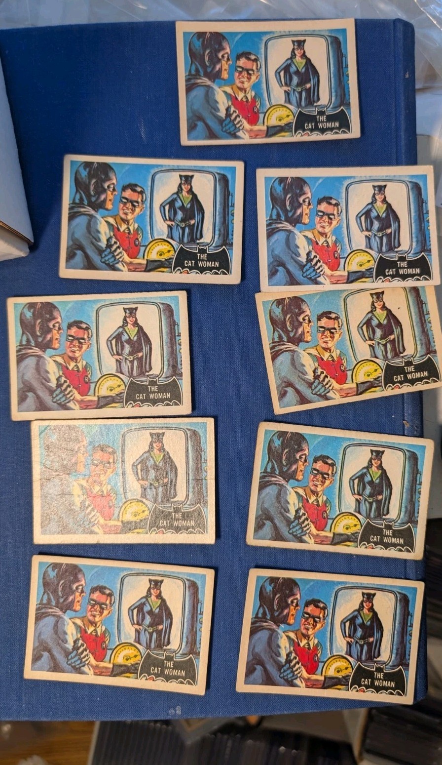Lot Of 9 1966 A&BC Batman #25 The Cat Woman GD Avg UK Tougher V Topps + Club Bk
