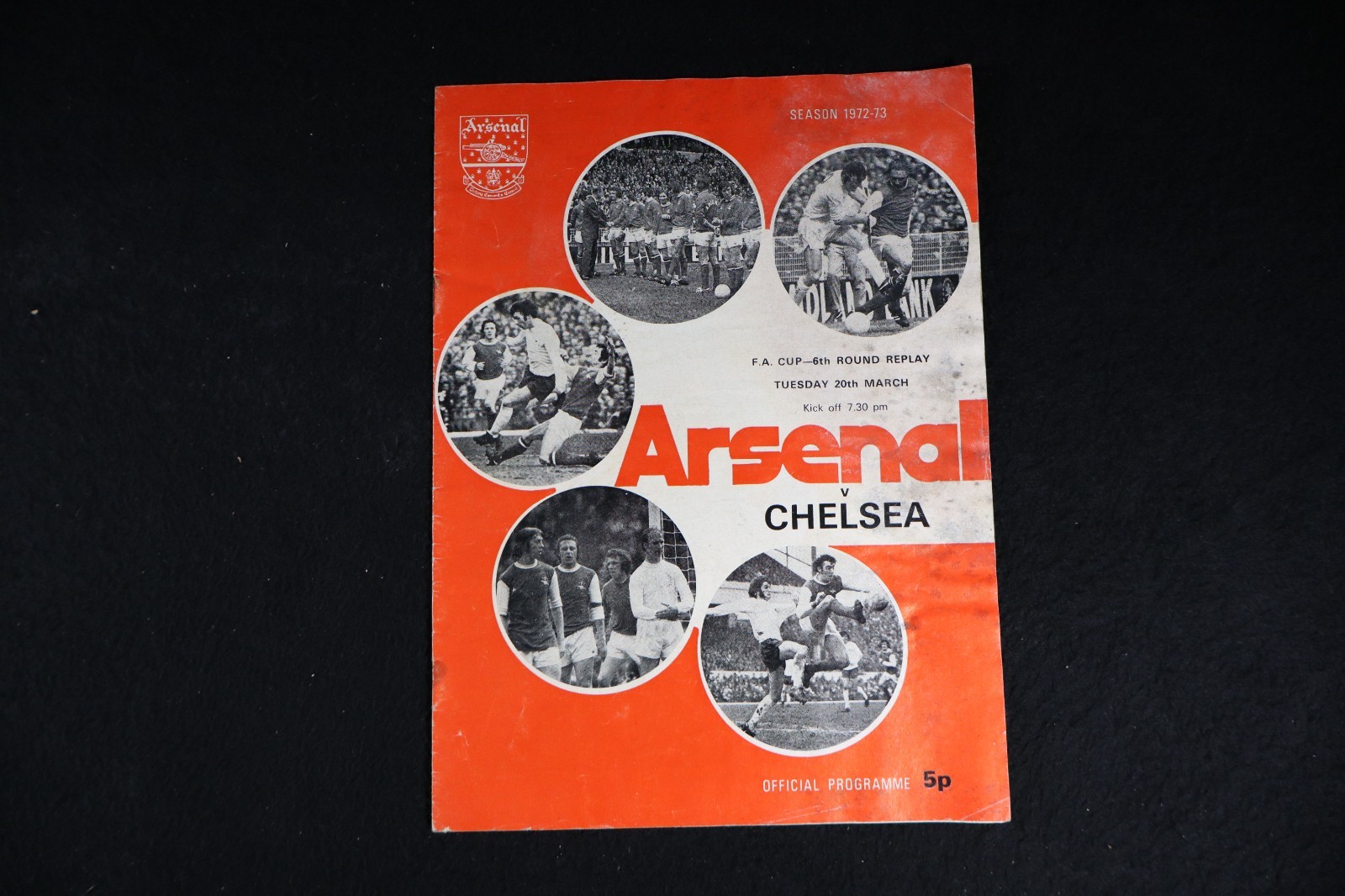 Vintage Football Soccer Program Arsenal vs Chelsea 1972-1973 Season