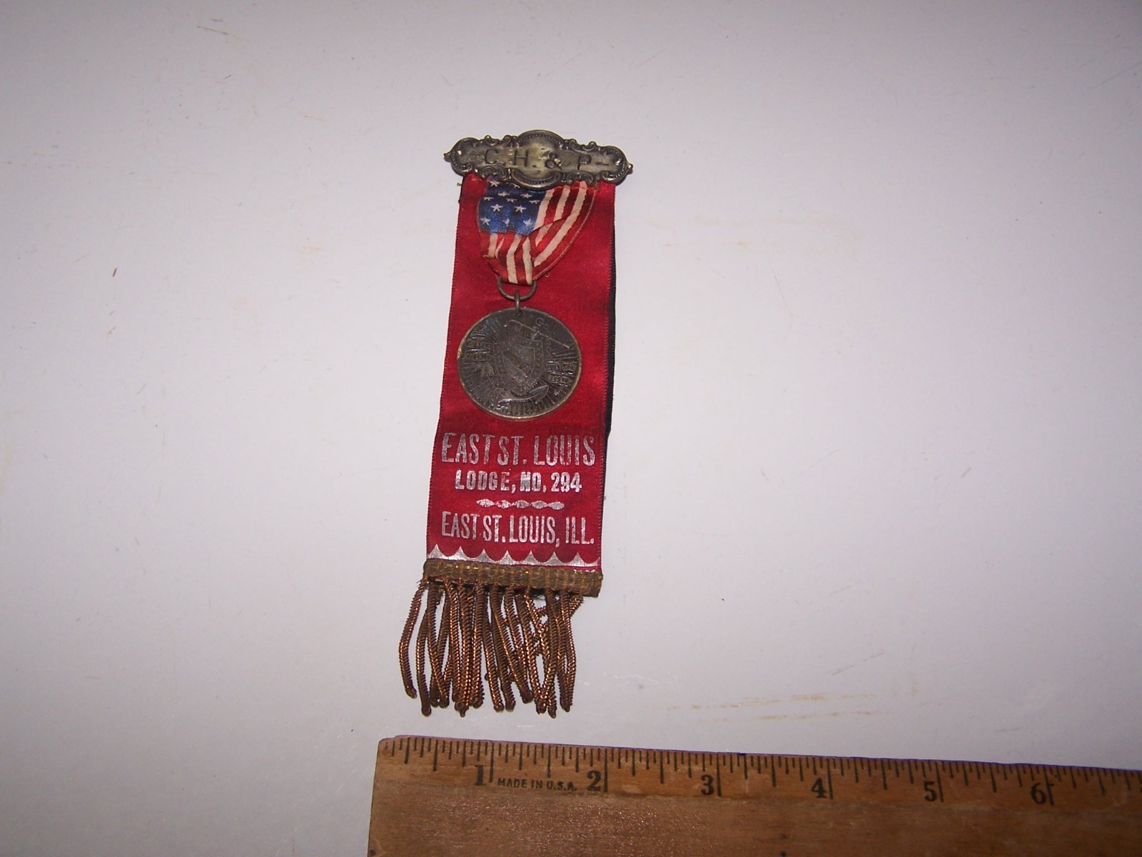 Antique A.O.U.W. ANCIENT ORDER of UNITED WORKMAN Medal EAST ST. LOUIS ILLINOIS