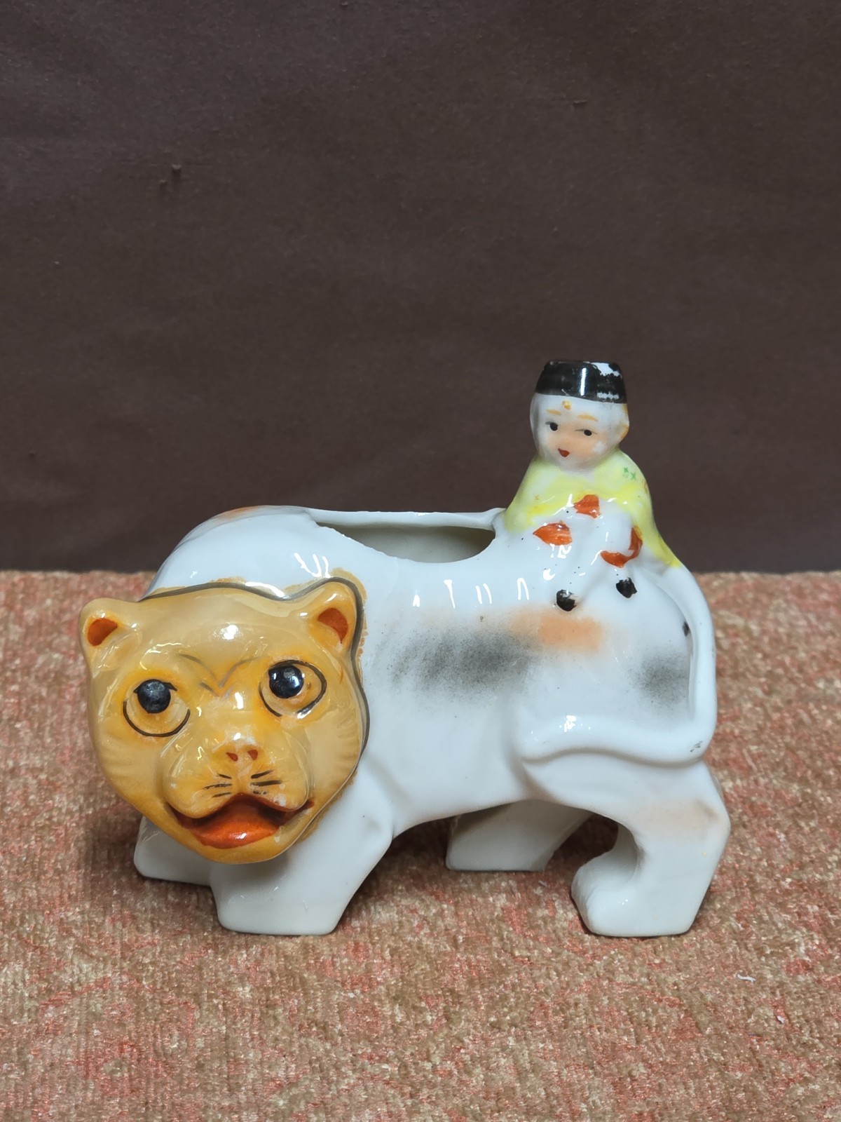 Vintage Oriental Themed Ceramic Planter