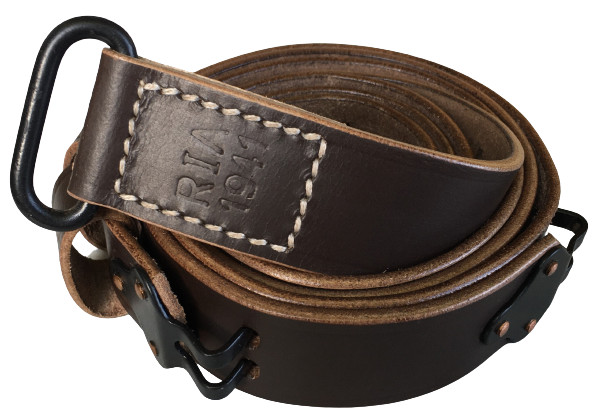 M1 Garand M1941 Springfield Rifle USGI M1907 Dark Brown Ria Marked Leather Sling