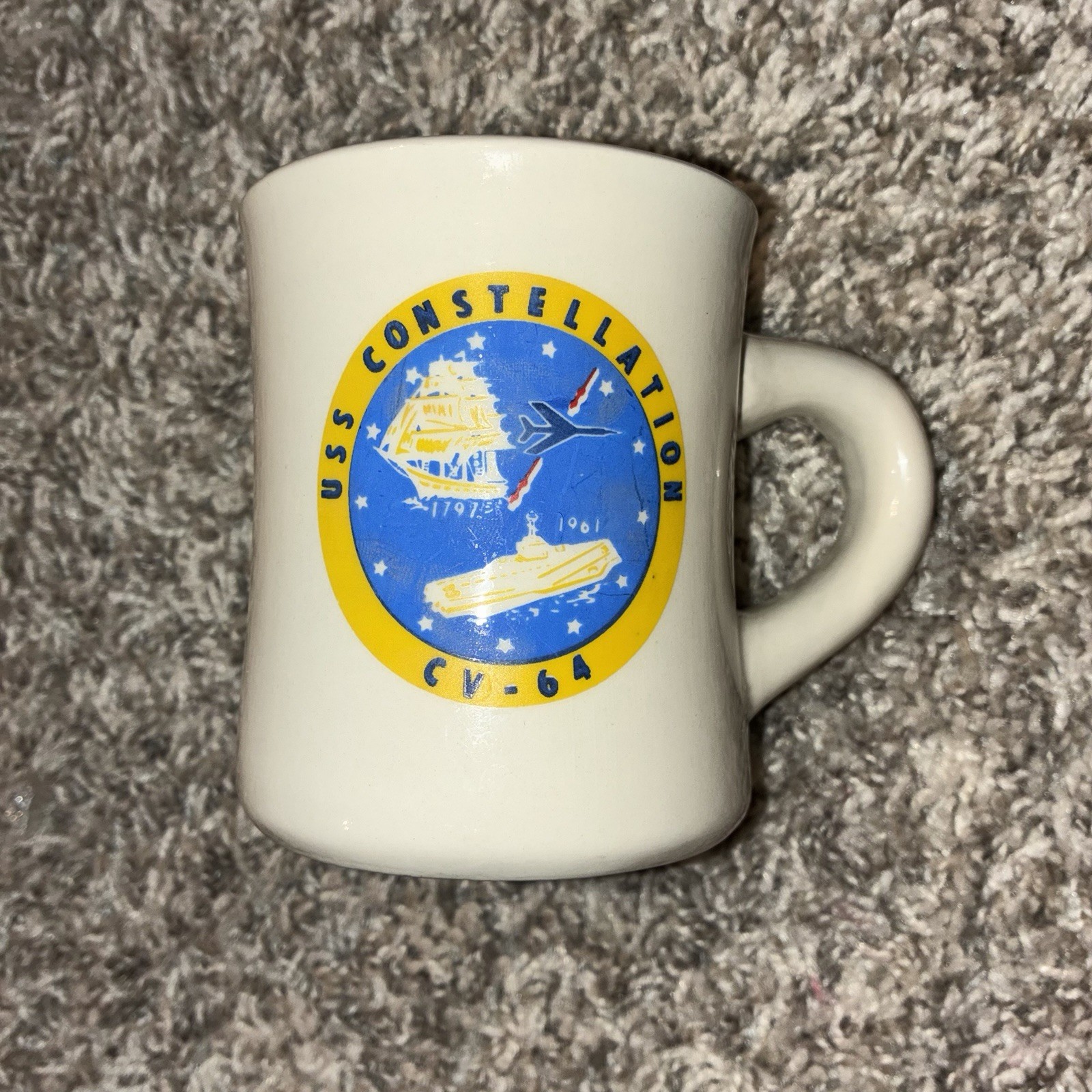 Vintage USS Constellation CV-64 Navy Aircraft Carrier Mug Cann-Art USN