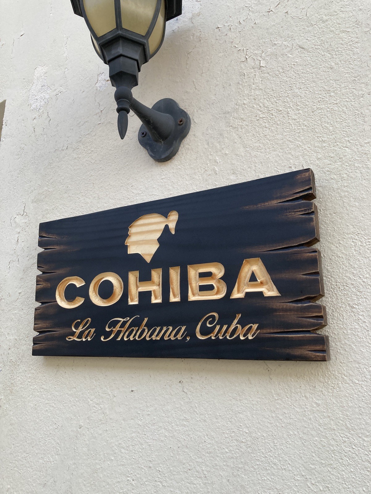 Cohiba Cigar Lounge Whiskey Bar Bourbon  Wood Sign Carved Tavern Antique Look