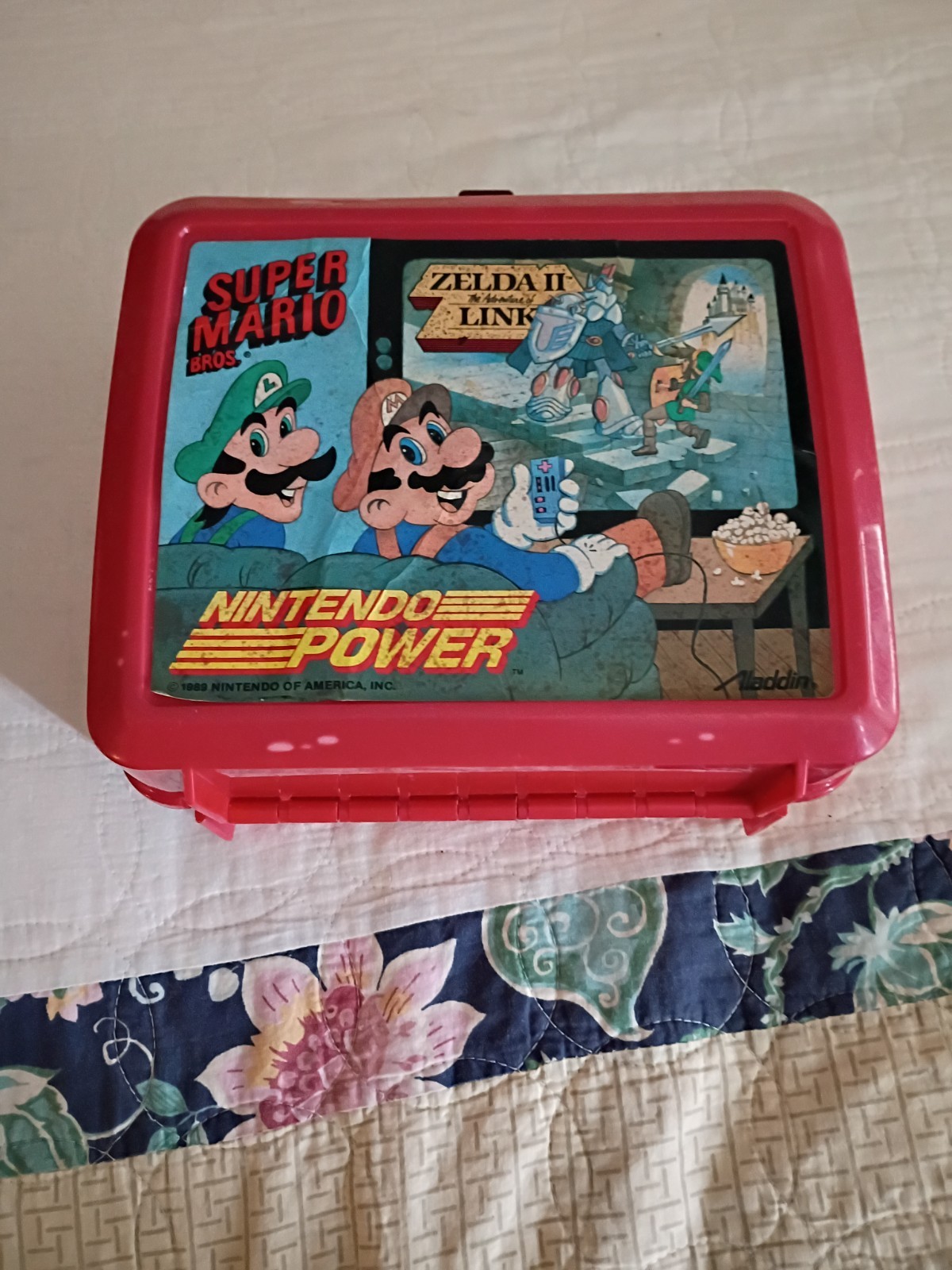Vintage 1988 Nintendo Power Super Mario Bros 2 Zelda II Link Plastic Lunch Box