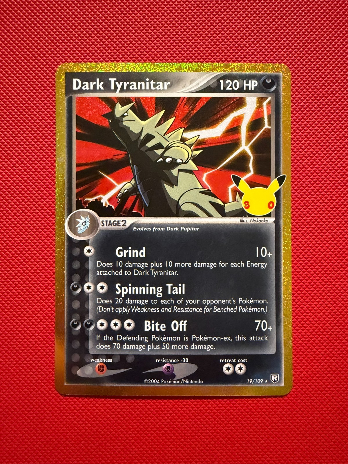 Pokémon TCG Dark Tyranitar 19/109 30th Anniversary Celebrations MINT Pokémon TCG Dark Tyranitar 19/109 30th Anniversary Celebrations MINT