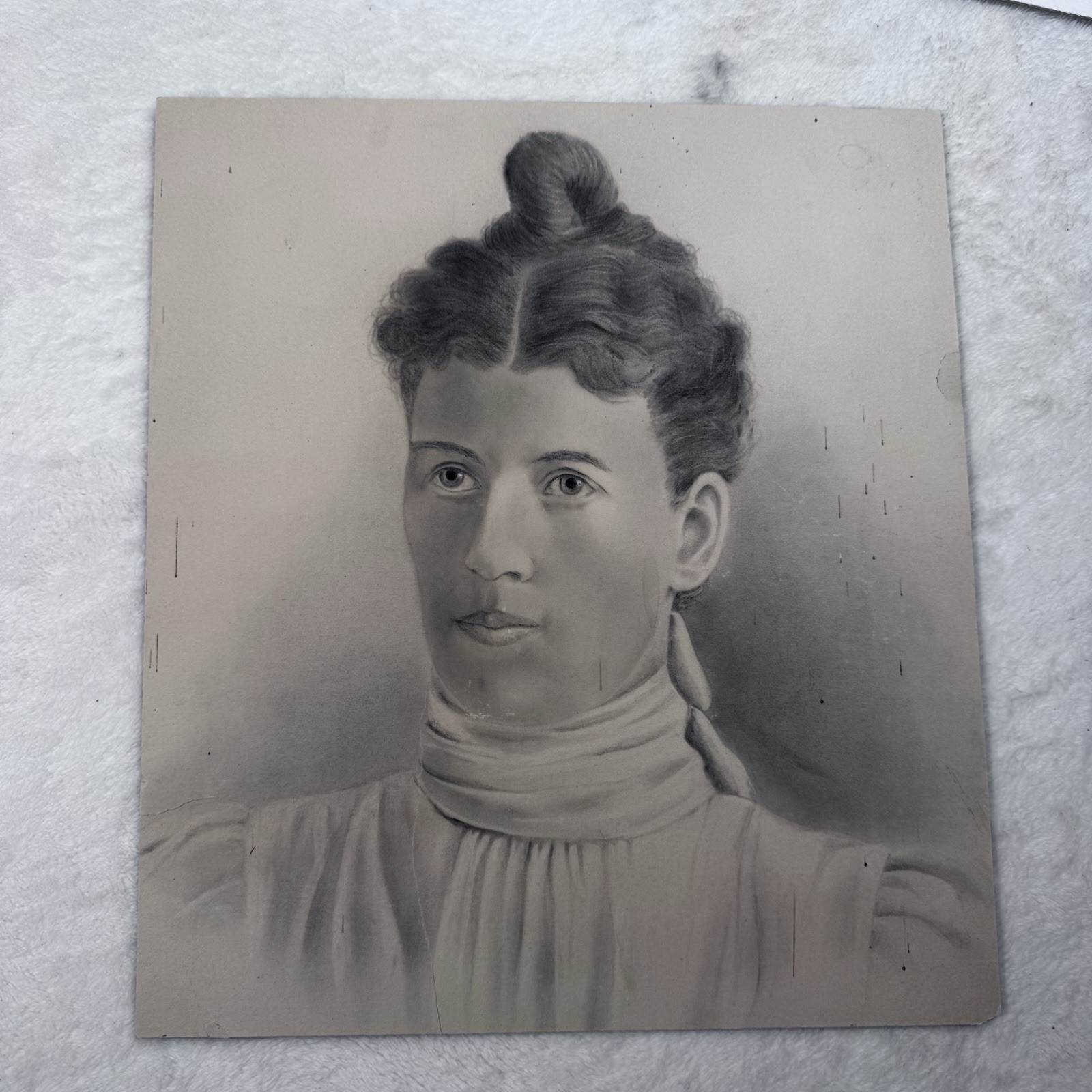 Antique Victorian Portrait Photograph Woman Mounted Albumen Photo c1890s