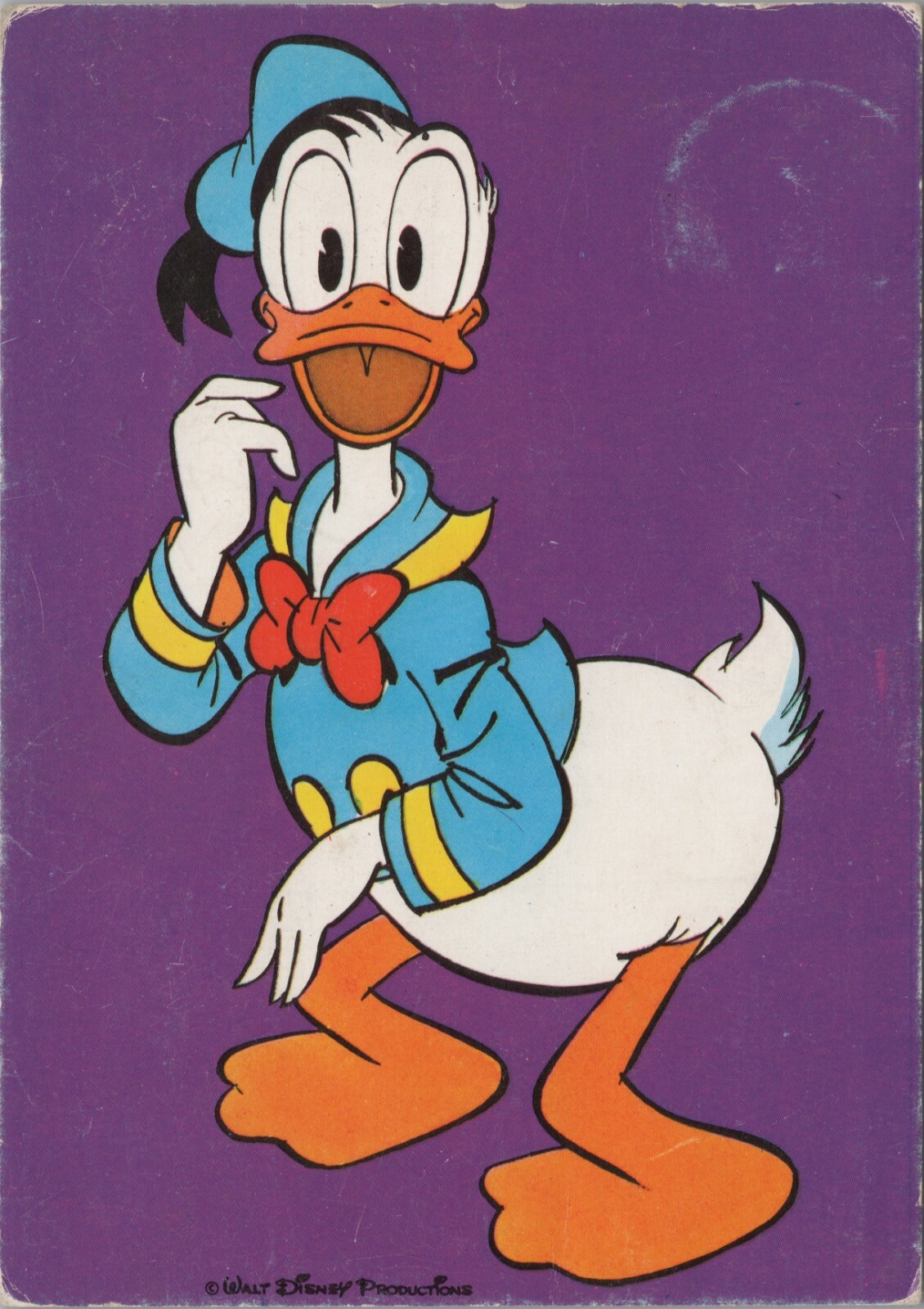 1980s DONALD DUCK Original Postcard 14.5 x 10 cm (5.75\