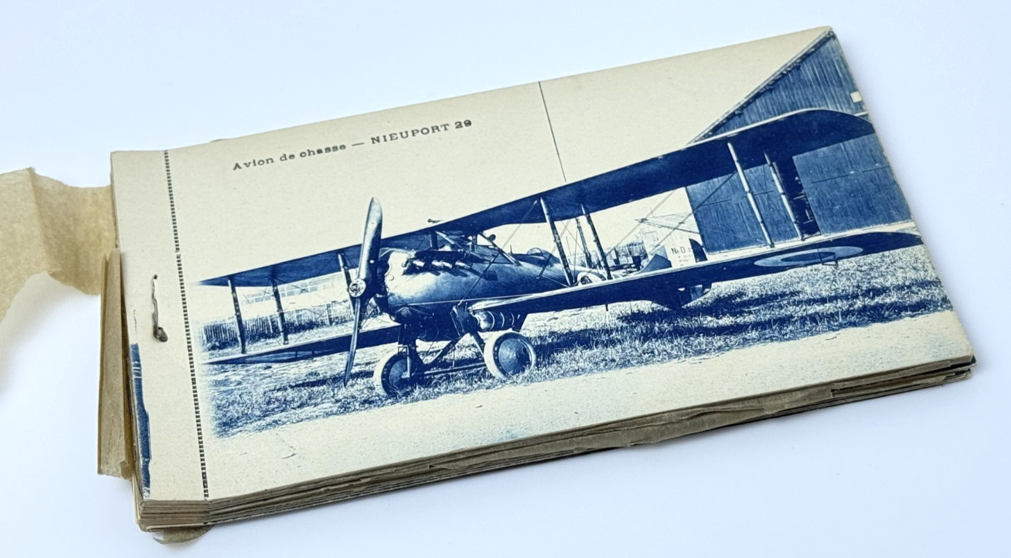 Vtg/Antique French Military Aviation Postcards Booklet Lot 14 Cards-Framing??