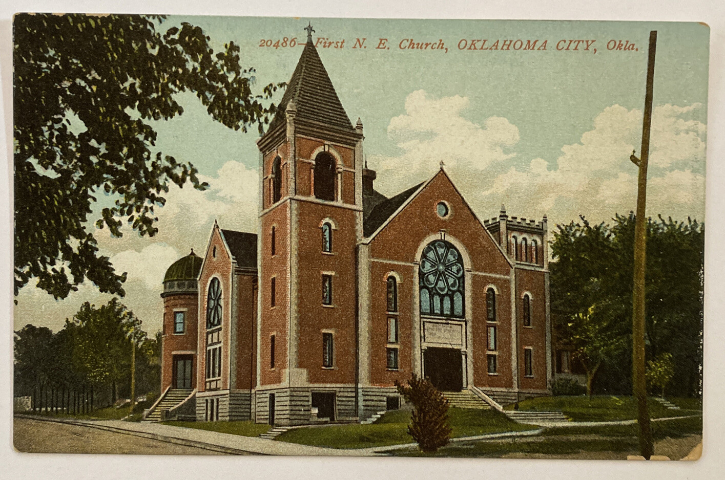 Postcard, First N.E. Church, Oklahoma City, Oklahoma, early 1900s