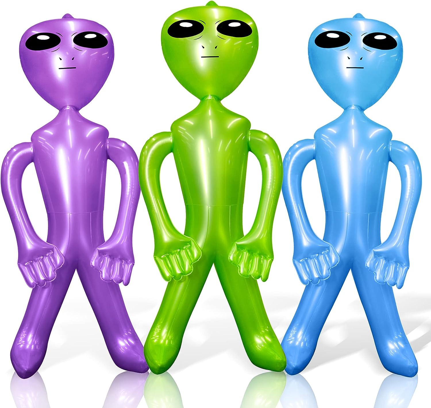 32'' Jumbo Inflatable Alien 3 Packs - Giant Inflatable Alien Props for Garden, L