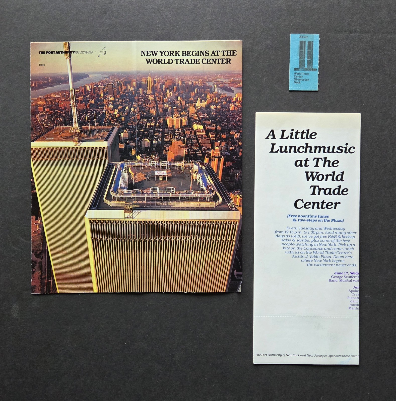World Trade Center 1980\'s brochures and ticket ..... 3-pieces