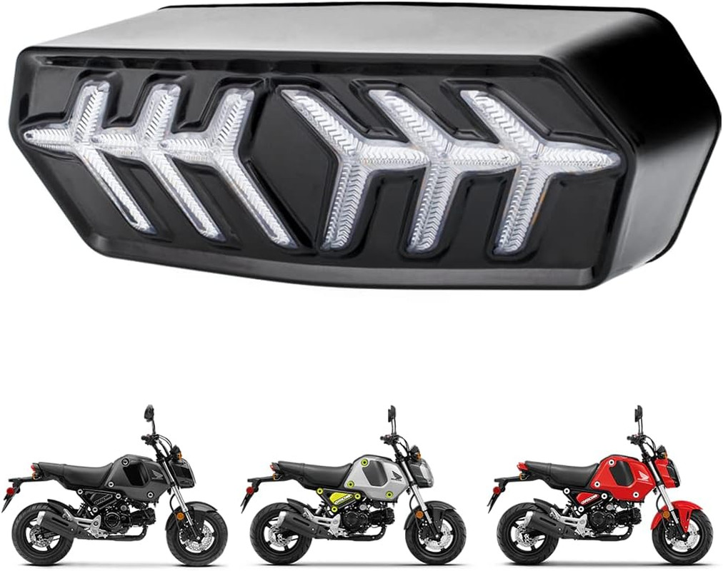 Grom Integrated Tail Light - Sequential LED  Red Lens  2014-2022 Honda Grom