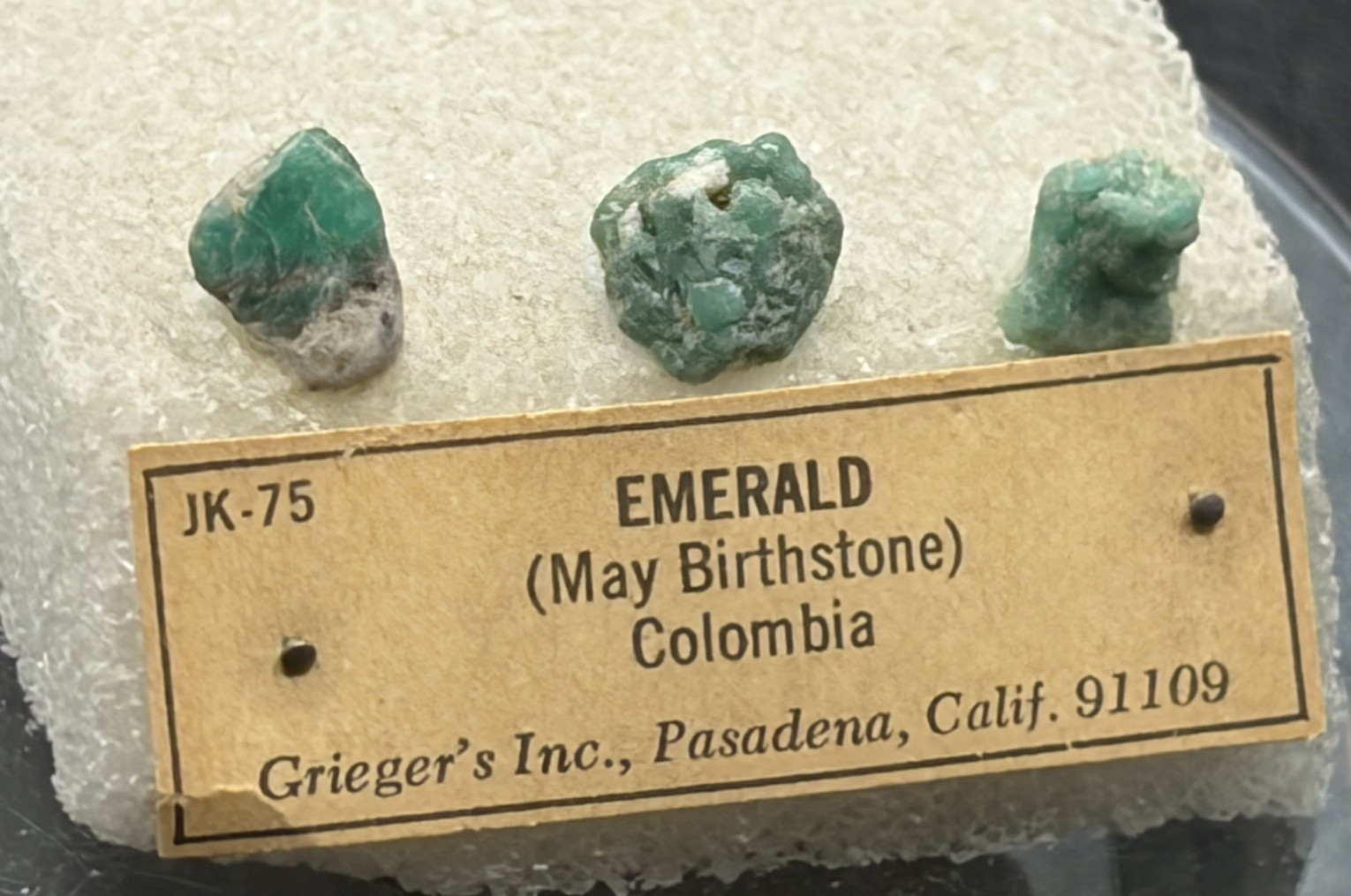 COLOMBIAN EMERALD  OLD STOCK  SPECIMENS