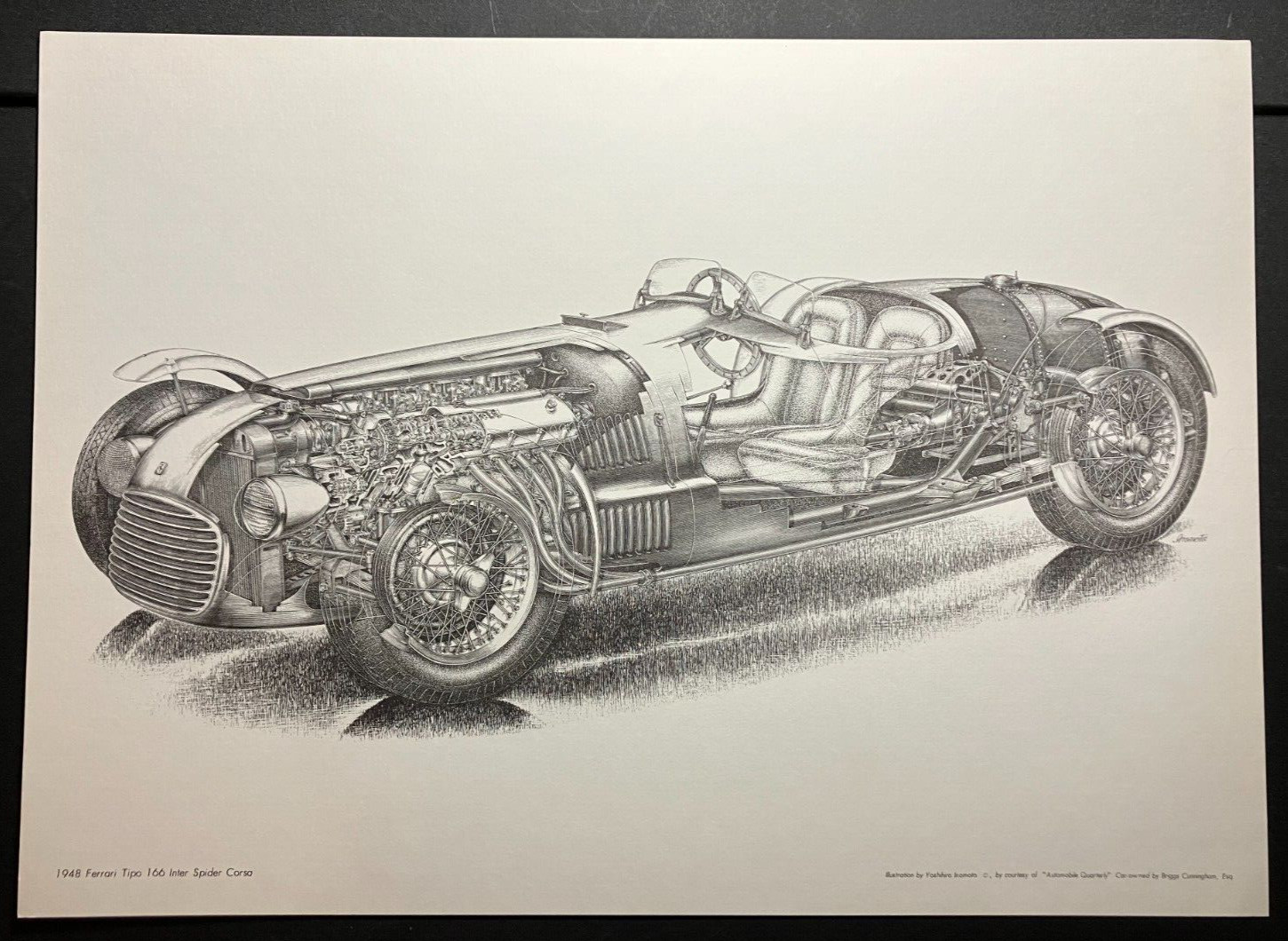 1948 Ferrari Tipo 166 Inter Corsa Yoshihiro Inomoto Cross-Section Wall Art Print