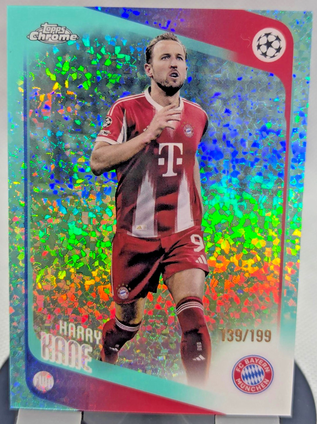 Harry Kane 139/199 TEAL Diamonds Buyback Ballon d\'or Topps Chrome UCC 2025/26 #4