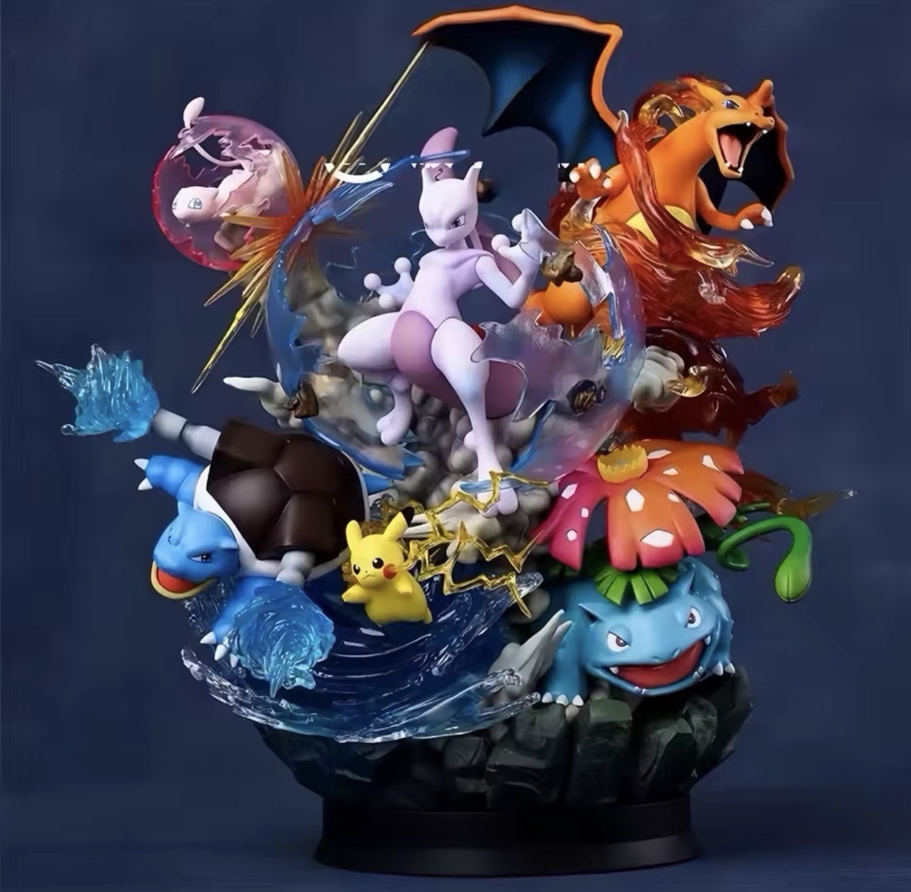 H40CM MFC Mewtwo Greninja Evolutionary Group PVC Model GK Statue Collectibles