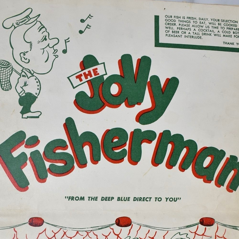 1960s The Jolly Fisherman Restaurant Menu Norwalk Connecticut Roslyn Long Island