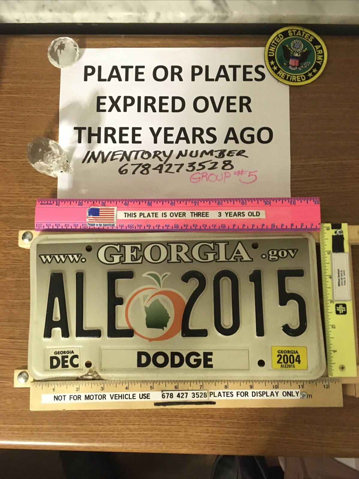 GEORGIA LICENSE PLATW W Word ALE &tne Year 2015. TRIPLE COLLECTIBLE Exc. Cond.
