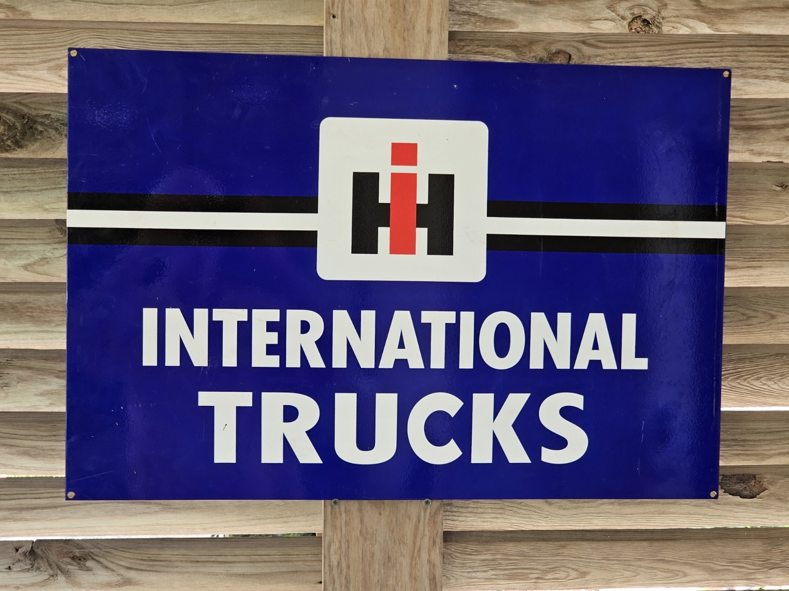 GIANT VINTAGE  DOUBLE-SIDED INTERNATIONAL HARVESTER- 30 X 20 PORCELAIN SIGN