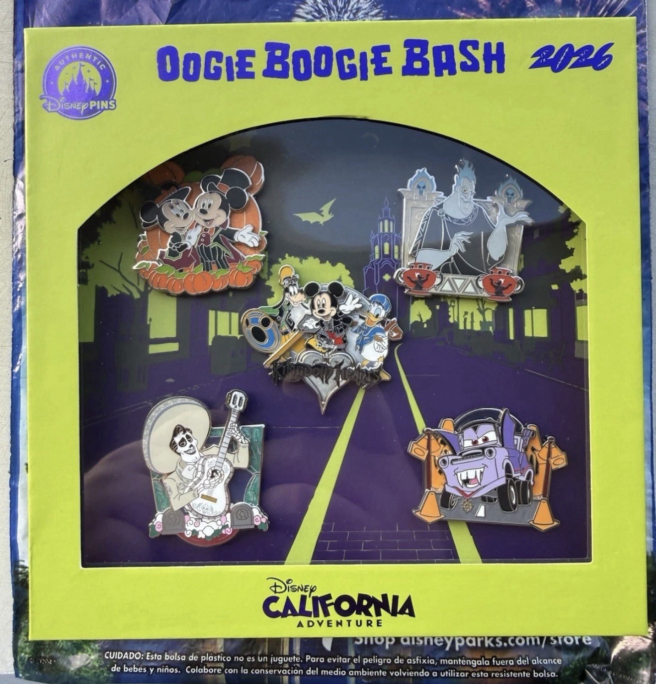Disney Oogie Boogie Bash 2026 Halloween Pin Set with Kingdom Hearts Chaser