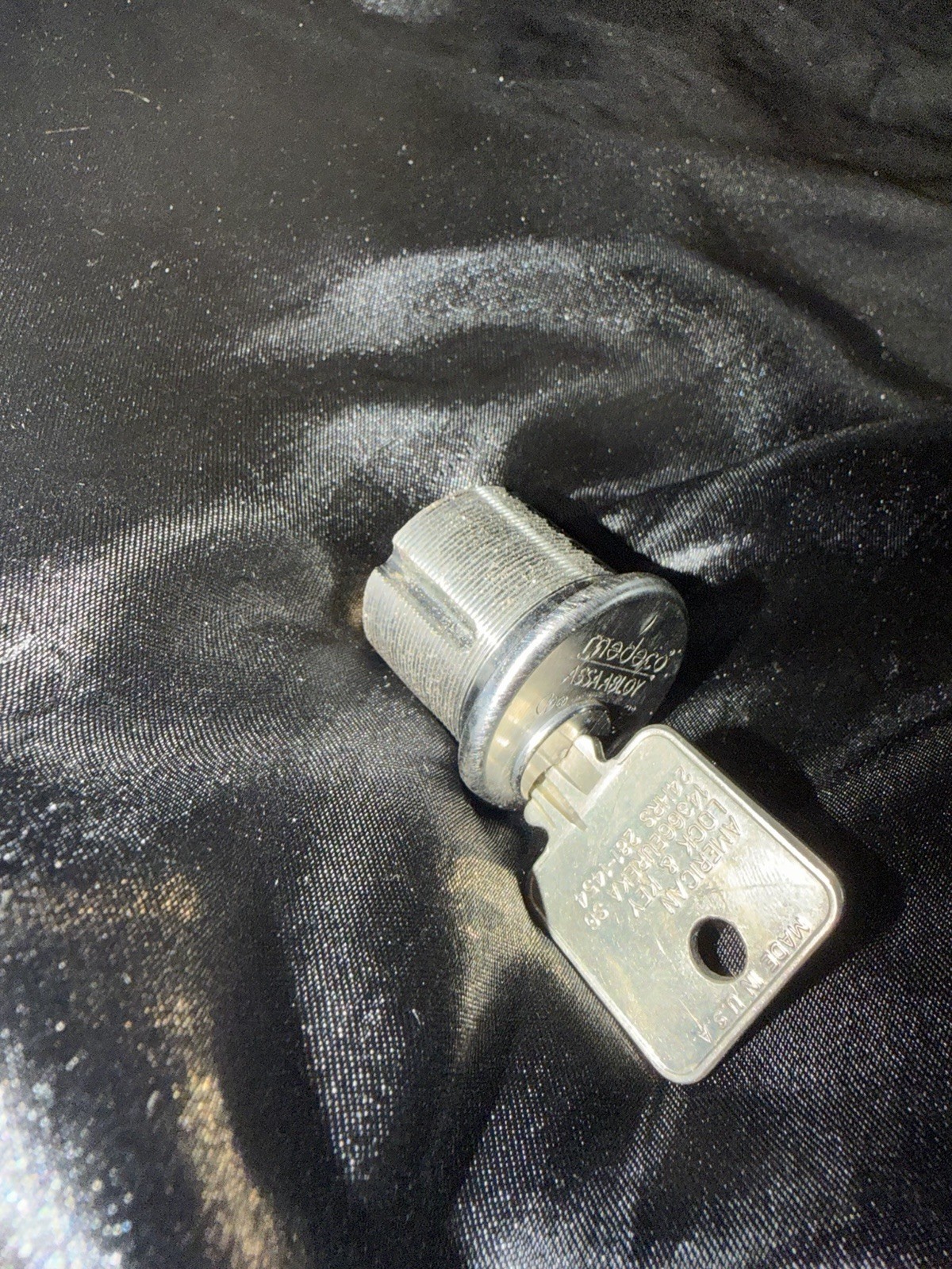 Medeco 6-Pin Mortise Cylinder with OEM Key and Locksmith Restricted KWY