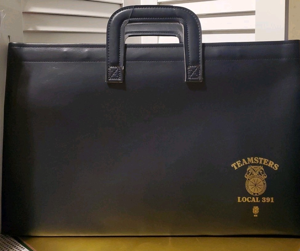 VTG Teamsters Local 391 Vinyl Portfolio Briefcase Bag Winston-Salem NC Union