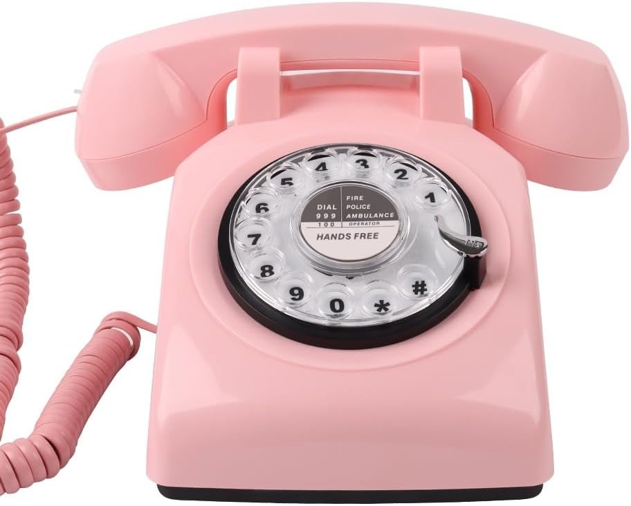 Rotary Phone, Vintage Phone, Retro Phones For Landline, Corded Old Telephone Wit