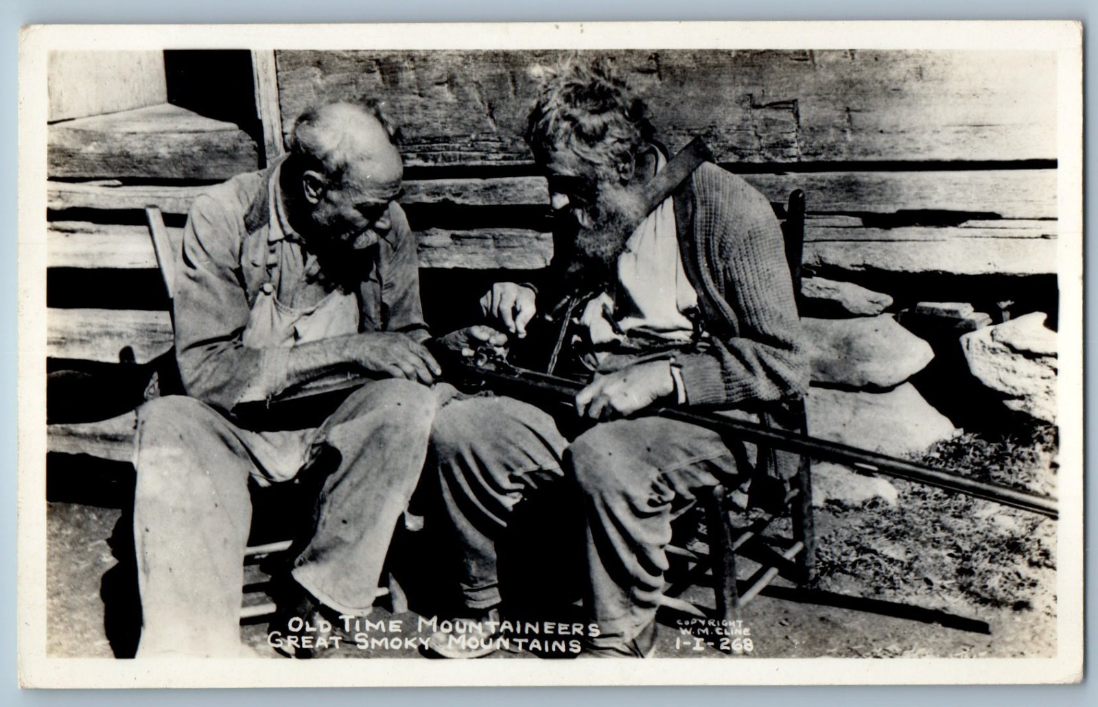 c1940\'s Old Time Mountaineers Great Smoky Mountains TN Cline RPPC Photo Postcard